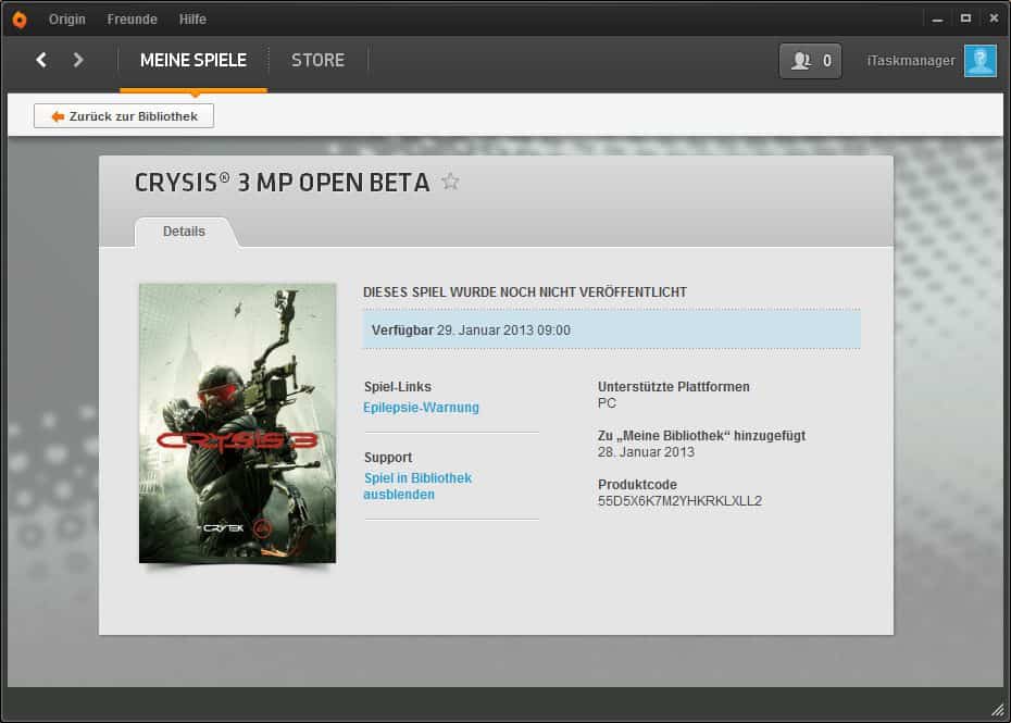 Origin - Crysis 3 - Open Beta