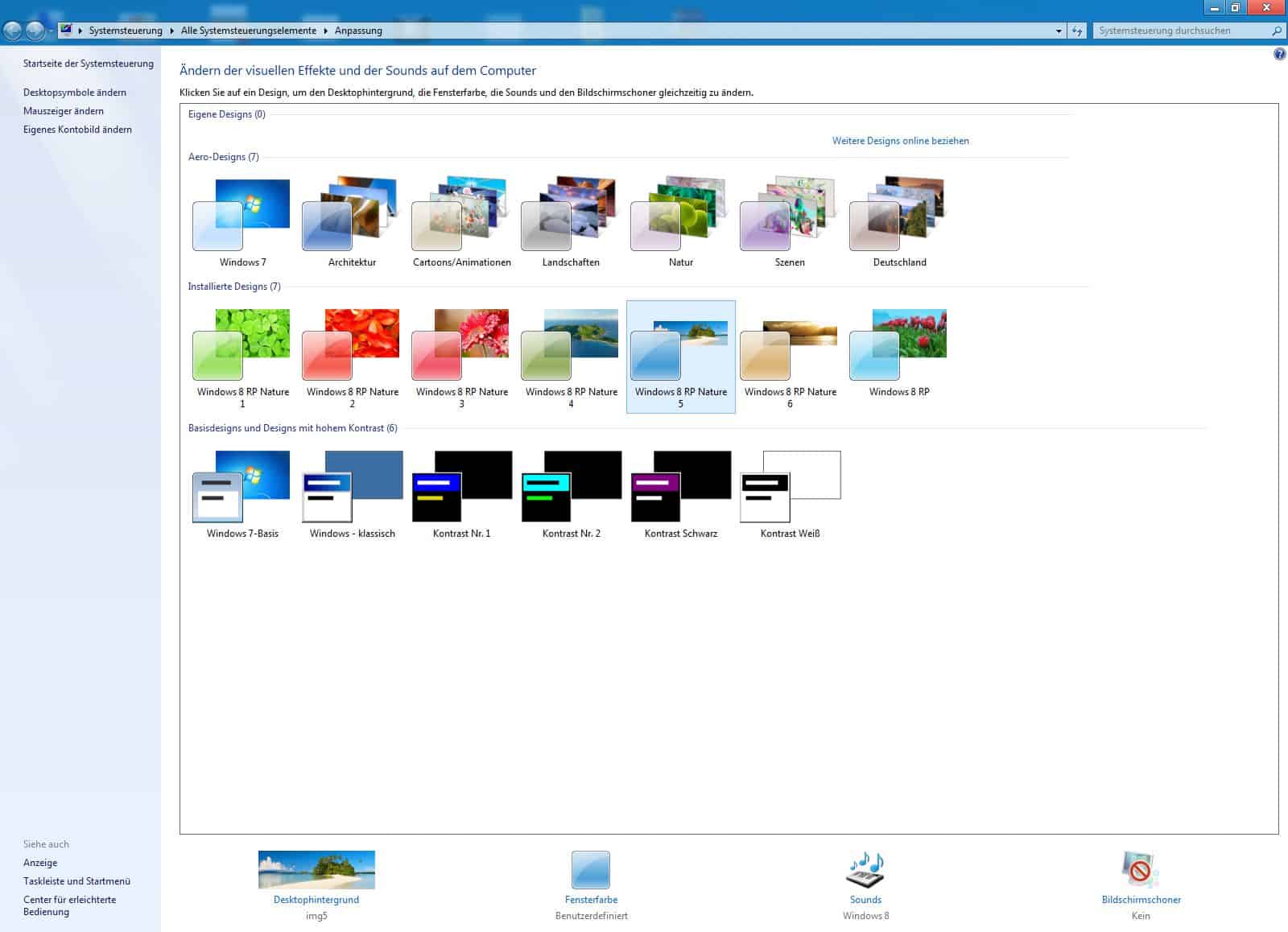 Windows 8 - Design - Systemsteuerung
