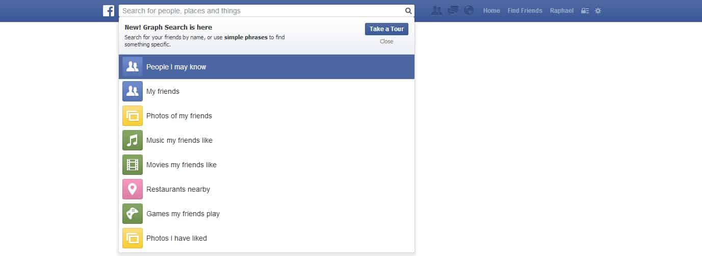 Facebook - Neues Design - August - Graph and Search