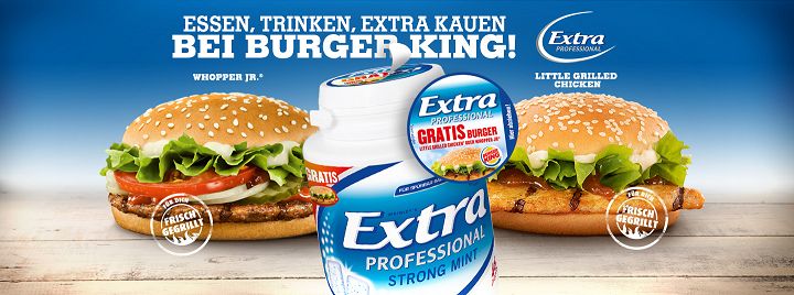 Wrigleys Extra Professional - Burger King-Gutschein