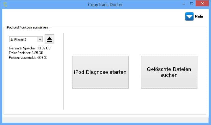 CopyTrans Doctor Übersicht