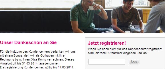 Deutsche Telekom - Kundencenter Bonusgutschrift