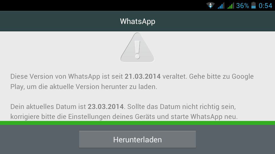 WhatsApp Update - Zwangsupdate - Neues Update herunterladen