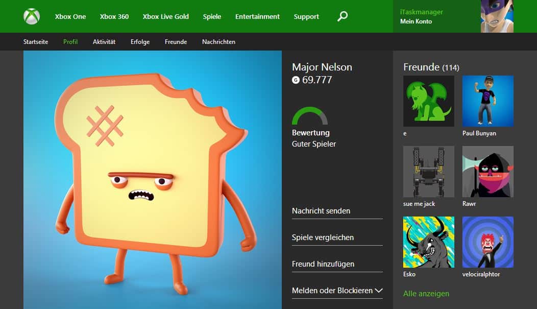 YouTube - Xbox One - Profil Major Nelson