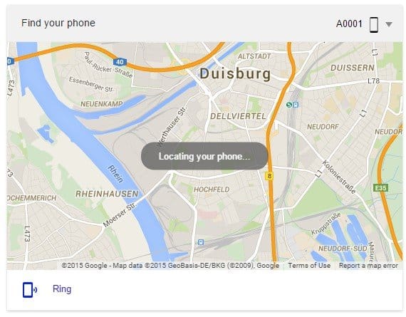 Google Suche - Find my phone