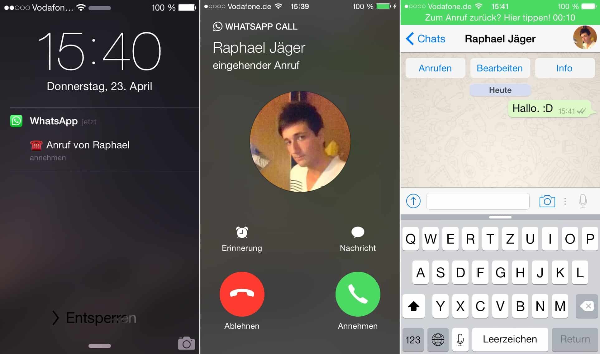 WhatsApp Call - iOS Anruf