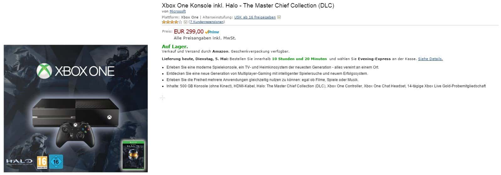 Amazon - Xbox One Konsole - Headset - Halo The Master Chief Collection