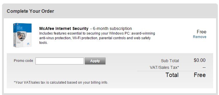McAfee - Internet Security sechs Monate kostenlos