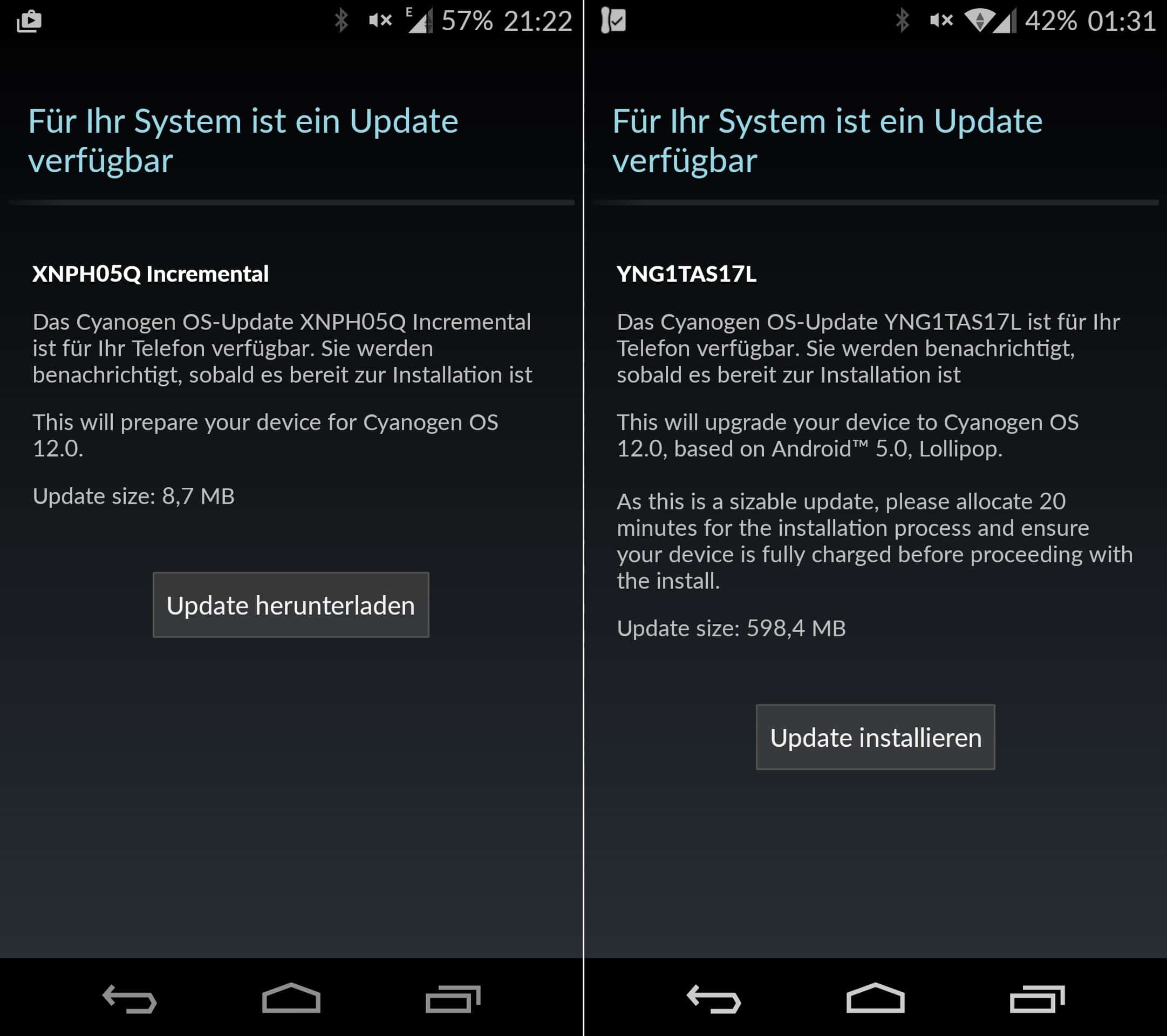 OnePlus One - XNPH05Q - YNG1TAS17L - Android L Update