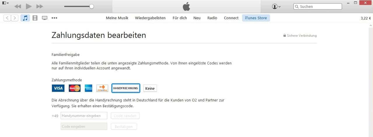iTunes Accountinformationen - Handyrechnung - o2 Deutschland Telefonica