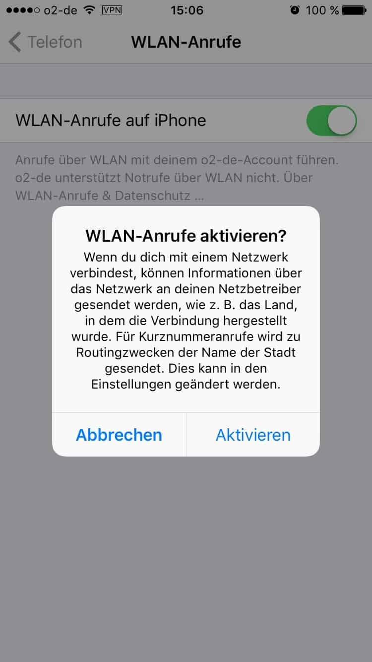 Apple - iOS 10.1 - WLAN-Call - WLAN-Anrufe aktivieren - WLAN-Anrufe auf iPhone