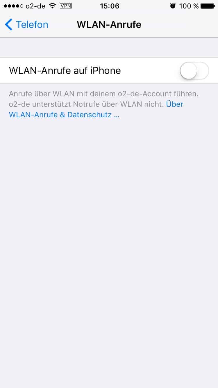 Apple - iOS 10.1 - WLAN-Call - WLAN-Anrufe