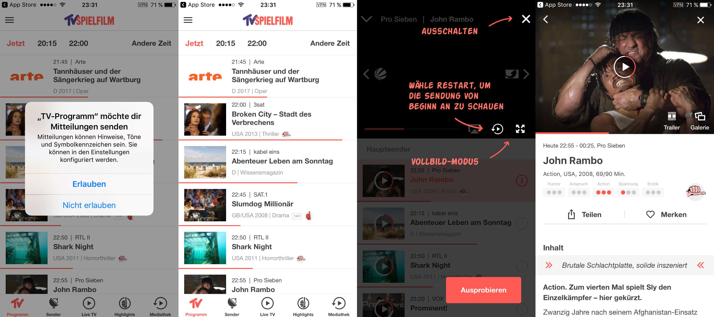 TV Spielfilm - iOS-App - Interface