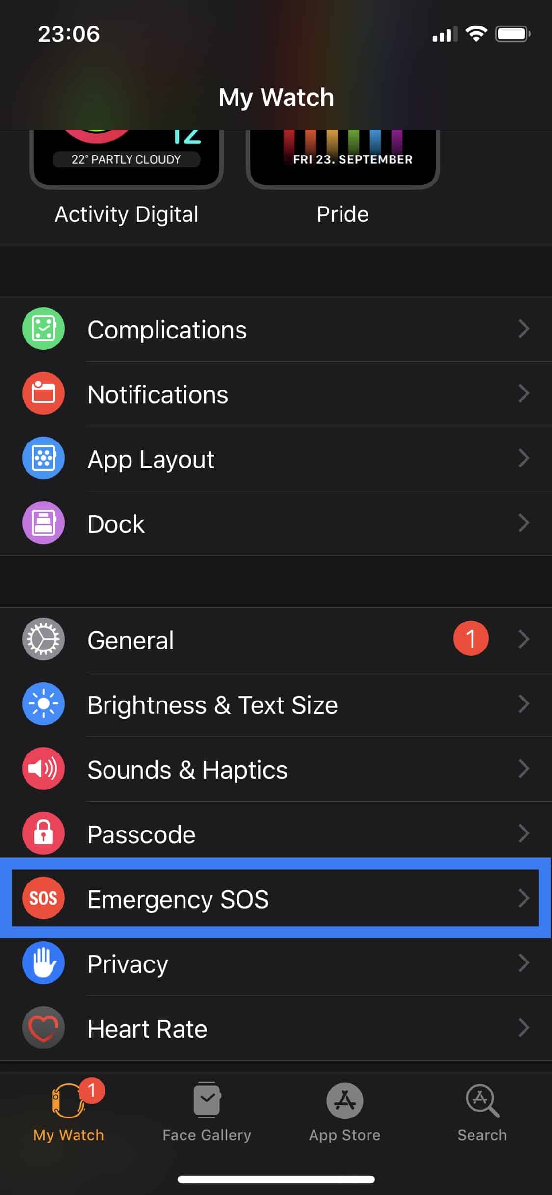 Apple Watch App - Startseite