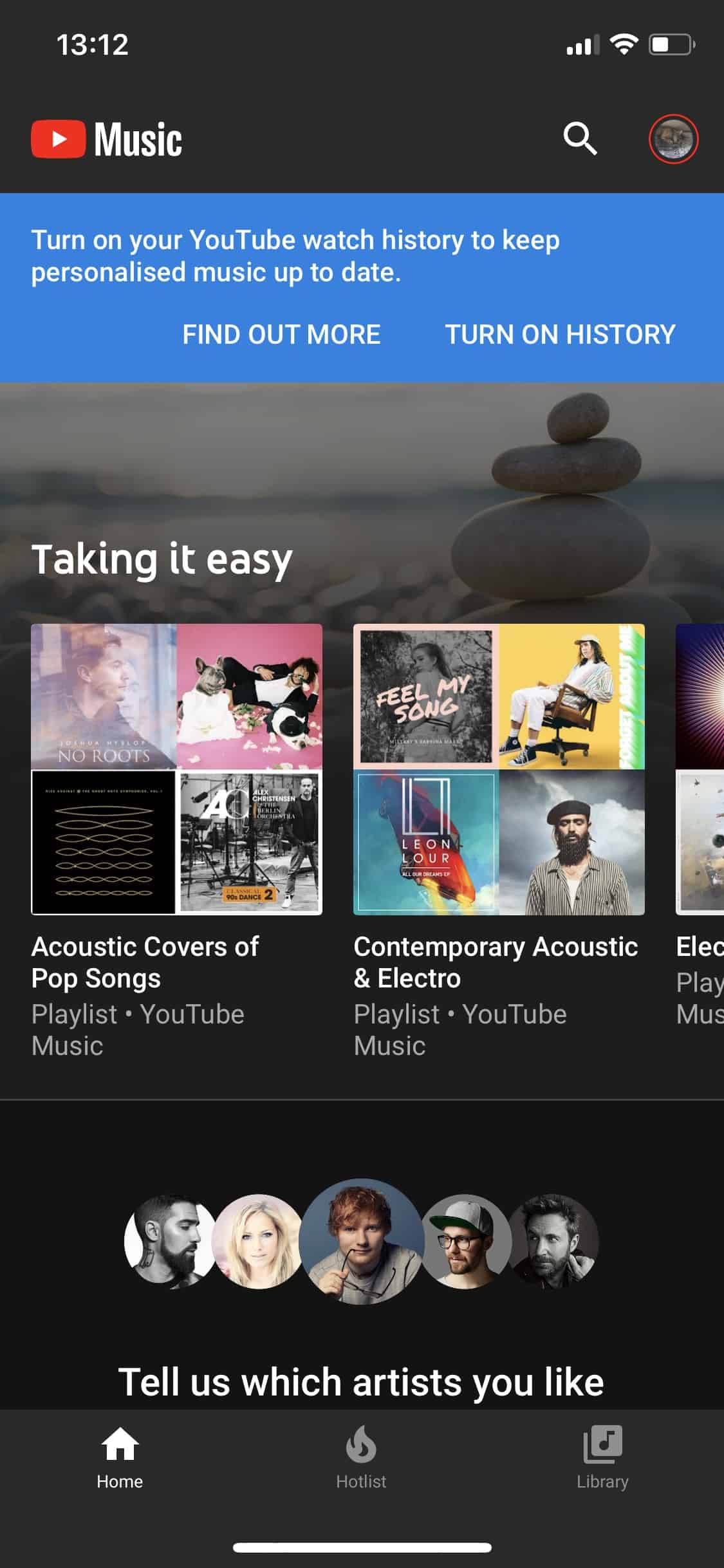 YouTube Music Premium - Apple iOS-App - Startseite