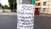 Wohnungssuche - Flyer - Zettel - Belohnung - 500 Euro