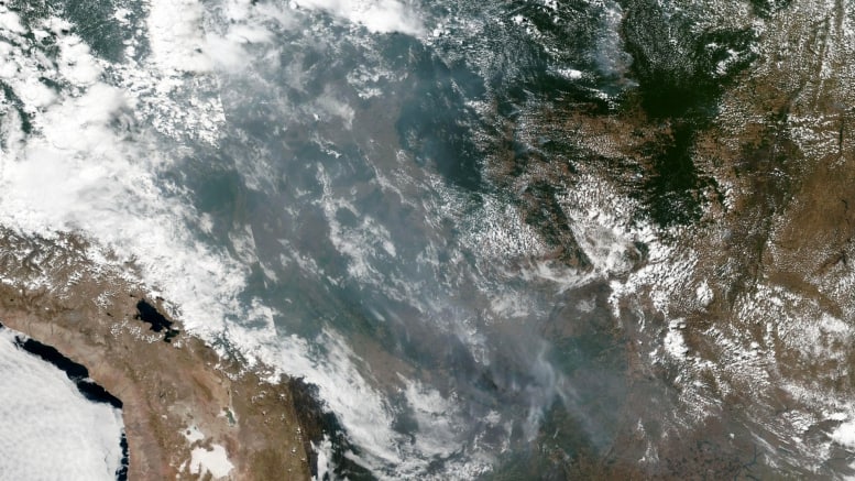 Satellitenbild - Waldbraende - Brasilien - NASA/EOSDIS