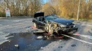 Schwerer Autounfall - Autorennen - BMW - Unnauer Weg - Pescher Weg - Februar 2021 - Köln-Lindweiler