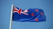 Neuseeland - Flagge - Fahnenmast - Inselstaat im Pazifischen Ozean