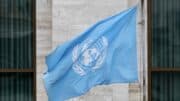 United Nations Relief and Works Agency - UNRWA - Hilfswerk - Flüchtlinge - Fahne