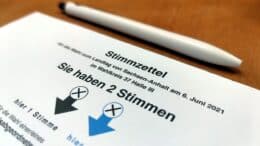 Stimmzettel - Landtag - Sachsen-Anhalt - Wahlkreis 37 - Halle III - Juni 2021